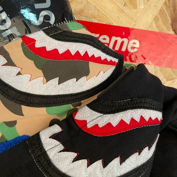 US LIMITED SOLID CAMO DOUBLE SHARK FULL ZIP HOODIE MENS - Picture 9 of 9